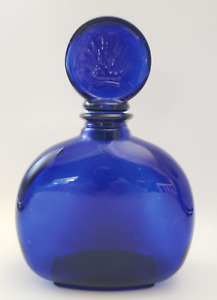 Cobalt Blue Los Azulejo Reposado Tequila Bottle + Stopper EMPTY 8.75"