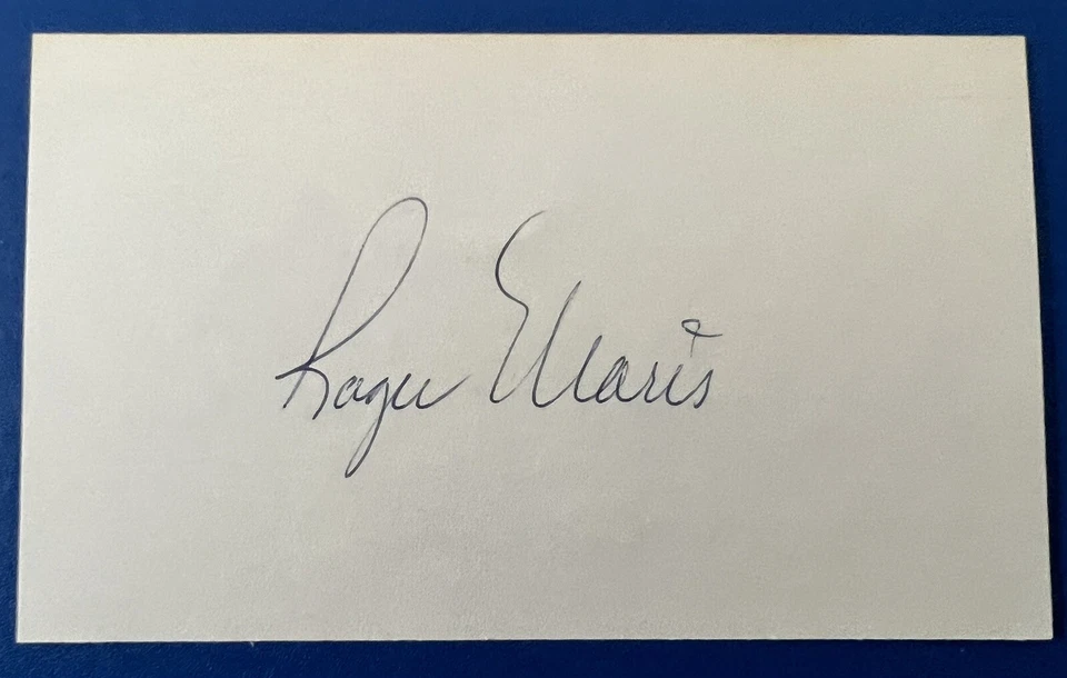 Roger Maris Autographed Signed 3x5 Index Card New York Yankees - Image 1 of 1
