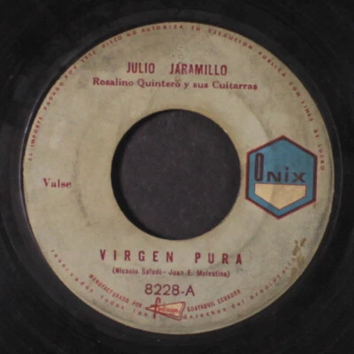 JULIO JARAMILLO: virgen pura / historia de amor ONIX 7" Single 45 RPM Foto 1 de 2