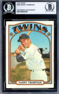 Danny Thompson Beckett BAS Signed 1972 Topps Autograph - Image 1 of 2