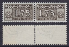 Italia 1953 Pacchi in concessione ruota n. 3 nuovo MLH*/MNH** ben centrato