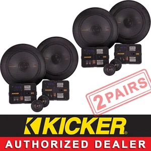2 KICKER 51KSS6504 CAR AUDIO 6.5" KS SERIES COMPONENT SPEAKER SYSTEM 2 PAIRS - Picture 1 of 6