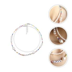 2 Pcs Böhmische Halskette Braut Frau Frauen Kreativer Halsschmuck - Bild 1 von 12