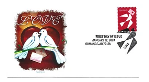 5826 Love 2024 Panda Cachets, pictórico cancelado, FDC - Imagen 1 de 1