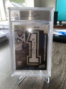 2013-14 PANINI PRIME HOCKEY EVGENI MALKIN AUTO NUMBERSAKES # 16/25 BGS Encased