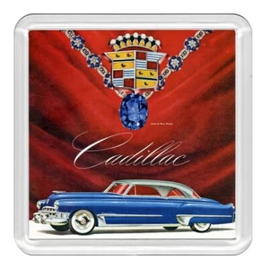 Vintage American Cadillac Auto Acryl Untersetzer Neuheit Getränk Matte tolles Geschenk - Bild 1 von 1