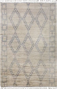 Stylish Abstract Luxury Hand-Knotted Wool Moroccan Rug for Living Room 5x9 ft  - Picture 1 of 9