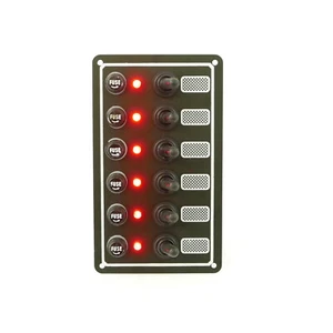 Boat Switch Panel, Toggle Switch and Fuse 6 Gang, 12V By MidMarine - Picture 1 of 3