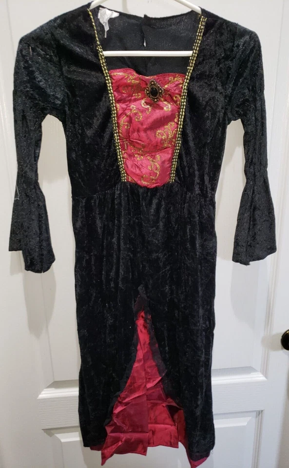 girls BLACK DARK RED HALLOWEEN COSTUME DRESS LARGE vampire scary - Image 1 of 1