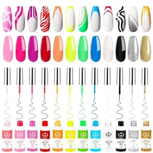 Nail Art Polish Set Gel Liner Nail Art Kit for Nail Design Polish Gel Art Paint - Picture 1 of 12
