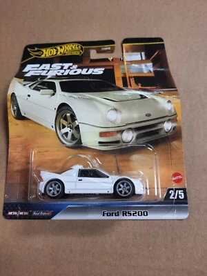 Hot Wheels Fast & Furious Ford RS200 White Premium Bent Packaging - Image 1 of 3
