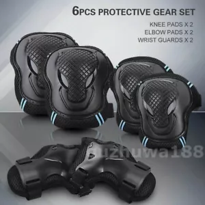 Set attrezzi protettivi pattinaggio SML 6 pezzi ginocchiere gomiti bici skateboard adulto bambino - Foto 1 di 12