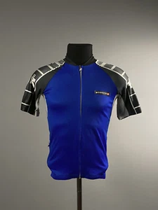 Maglia ciclismo vintage Assos uomo blu nero jersey full zip taglia S - Foto 1 di 8