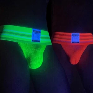 HardyJock Mens UV Reactive Jockstrap Quality Underwear Deep Waistband Jock Strap - Picture 1 of 17