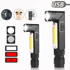 8000LM Handfree Dual Fuel 90° Rotary LED COB Flashlights Torch USB Rechargeable