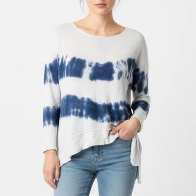 Vintage Havana Tie Dye Lightweight Sweater Top Womens Medium Blue White Duster - Image 1 of 4