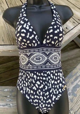 Michael Kors Swim One Piece Cruse 2020 azul marino y blanco precio de venta sugerido por el fabricante 114 USD Foto 1 de 4