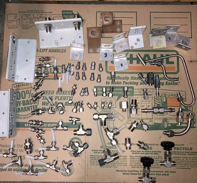 Large Lot 50+ Pcs Parker Fittings Stainless Steel 316 SS 1/8, 1/4, 1/2 A Lok SSP - Image 1 of 4