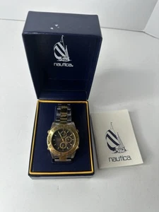 NAUTICA Chronograph 50mm Mens Watch Water Resistant Blue Face - Picture 1 of 12