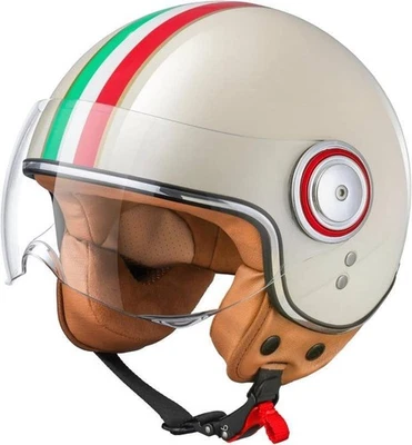 Casco de moto cara abierta para adultos, cascos de ciclomotor para hombre, retro 3/4 Foto 1 de 4