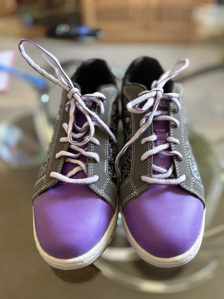 Dexter Bowling Raquel II Women's Leather Shoes Size 6.5M, White/Grape/Wine - Image 1 of 4