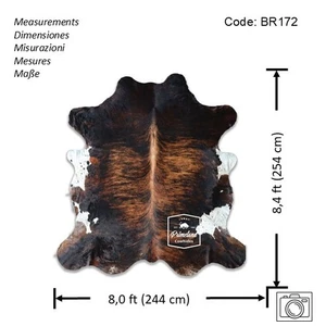 Cowhide Rug Exotic Brindle High Quality Hair on Hide Size: X-Jumbo(XXL)BR172 - Picture 1 of 14