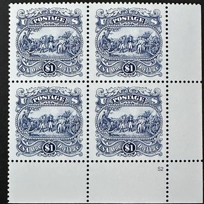 STAMPS US Sc #2590 Burgoyne Surrender Saratoga by Trumbull Plate Block of 4 MNH - Image 1 of 2