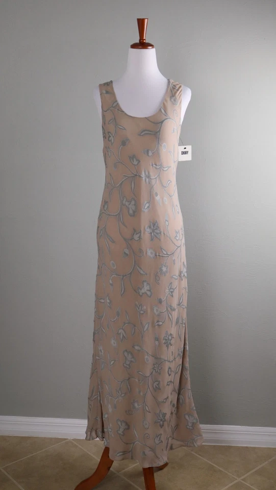 DKNY NWT Donna Karan New York Vintage Y2K Lined Floral Maxi Slip Dress Size 6 - Image 1 of 4
