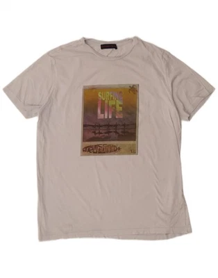 TRUSSARDI JEANS Mens Graphic T-Shirt Top 3XL White Cotton AS14 - Image 1 of 3