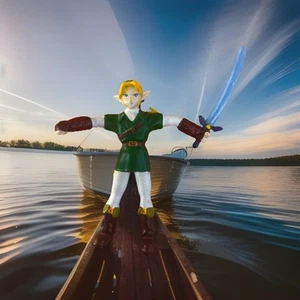 Legend Of Zelda Link Action Figure Ocarina Of Time Nintendo no shield Pre-owned - Picture 1 of 11