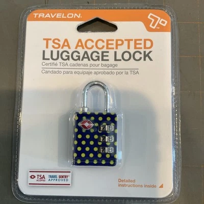 Cerradura de equipaje Travelon - Aceptada por la TSA - Lunares amarillos Foto 1 de 2