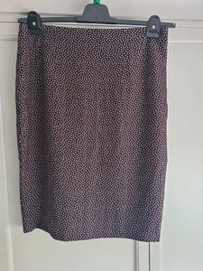 Black Polka Dot Silk Jaeger Skirt Size 14 - Picture 1 of 3