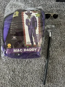 Costume Purple Rubie's Mac Daddy Standard One Size + Sunglasses Ring Diamond Rod - Picture 1 of 1