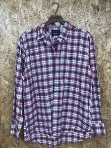 HENRI LLOYD CLASSIC RED CHECKED LONG SLEEVED SHIRT Size L - Picture 1 of 8