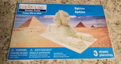 Rompecabezas de madera SPHINX 3-D Creatología NUEVO CON ETIQUETAS niños artesanía Egipto criatura mítica Foto 1 de 3