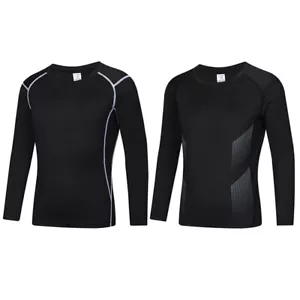 Youth Boys Compression Shirt Long Sleeve Undershirt Quick Dry Sports Baselayer - Picture 1 of 12