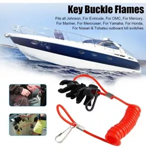 Universal 7 Key Outboard Engine Kill Switch Lanyard Boat Tether Cord Lanyard - Picture 1 of 4