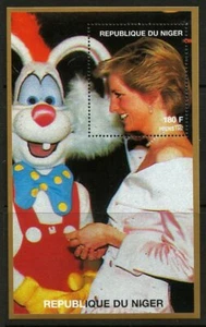 Niger British Princess Diana Lady Di WITH ROGER RABBIT Souvenir Sheet MNH 1997 - Picture 1 of 1