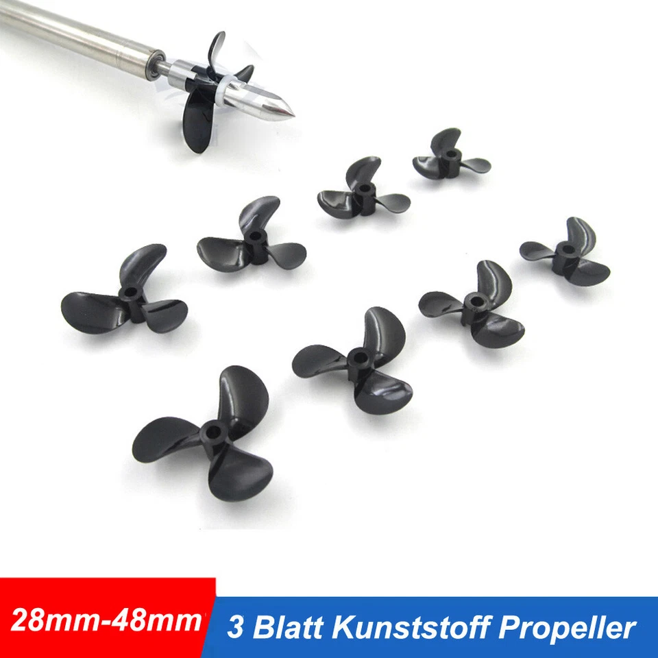 3 Blatt Kunststoff Propeller Schiffsschraube 28mm-48mm Für RC Boot Modell - Bild 1 von 4