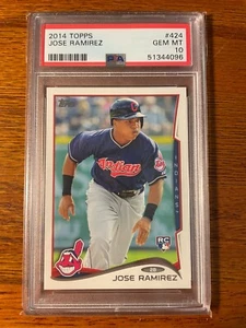 2014 Topps JOSE RAMIREZ 424 RC ROOKIE PSA 10 GEM MINT - Picture 1 of 2