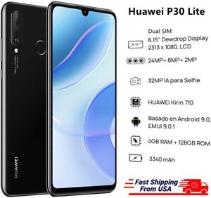 Huawei P30 Lite 128GB 6G RAM Dual Sim 48.0 MP Black Unlocked Android Smartphone