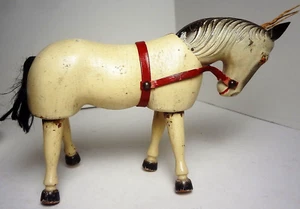 1953 all wood SCHOENHUT HUMPTY DUMPTY Delavan CIRCUS HORSE-TAIL, EARS & HARNESS - Picture 1 of 12