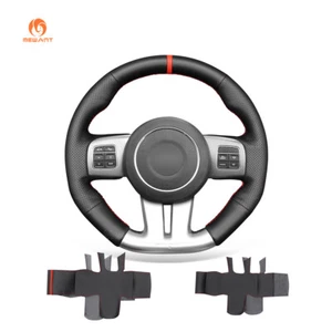 Funda de volante MEWANT DIY negra cuero sintético para Dodge Challenger SRT Charger SRT - Imagen 1 de 11