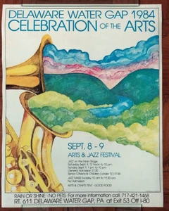 Poster Delaware Water Gap PA 1984 Art & Jazz Festival 19x24 - Foto 1 di 7