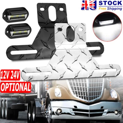 LED License Number Plate Light Mounted Bracket Holder For Truck Trailer Van UTE - image 1 of 4