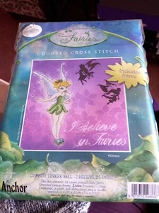 Anchor Disney Counted Cross Stitch Kit Tinker Bell I Believe In Fairies - Picture 1 of 2