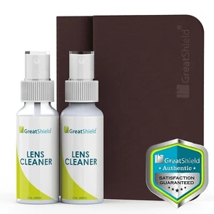 2x Lens Screen Glass Cleaner Spray, 2x Ultra Soft Microfiber Cleaning Cloth Kit - Picture 1 of 6