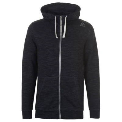 Reebok Men's Marble Group FZ Hooded Jacket Hooded Sweatshirt Hoody BLACK  A233 - Image 1 of 3