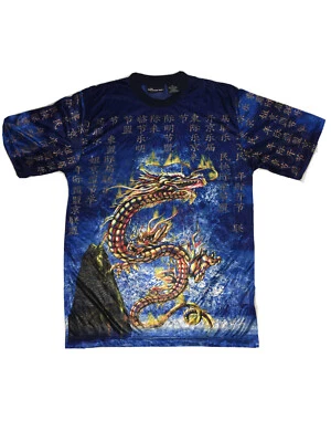 Camiseta vintage sin límites estampado dragones poliéster hombre joven talla M Foto 1 de 4