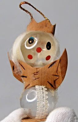 Vintage Unsilvered Glass KING SANTA Figurine Christmas Ornament Germany - Image 1 of 4